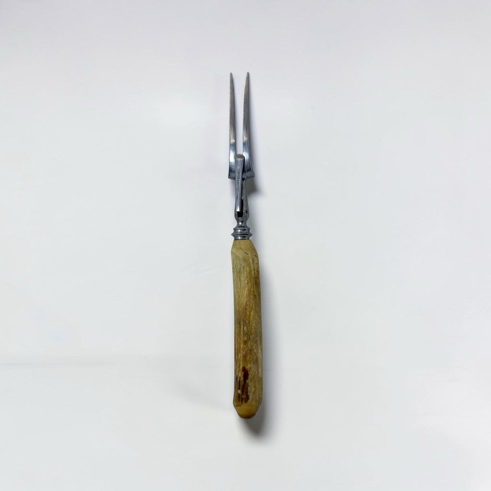 Antique 1900s Harrison Fisher Co Sheffield England Fork Bone Handle EPNS